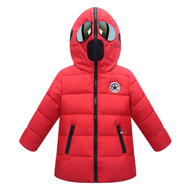 Nuevo abrigo de algodón acolchado para niños de otoño e invierno Gafas Ultraman Abrigo grueso de algodón acolchado para niños y niñas Chaqueta acolchada de algodón para niños