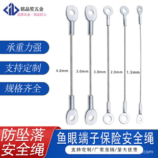 1.5-4.0mm steel wire rope lamps and lanterns fall prevention fisheye safety rope street lamp steel wire protection rope safety rope hanging code
