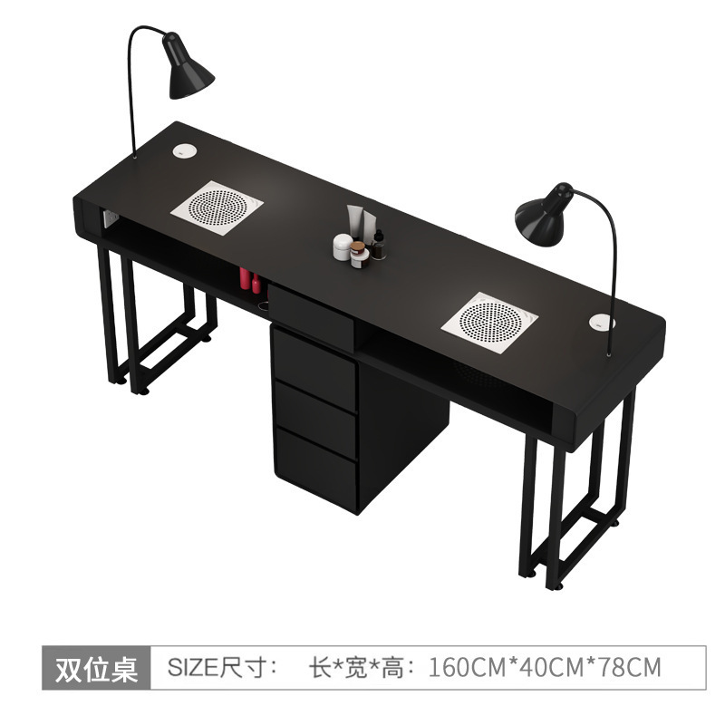 美甲桌椅套装简约经济型单双人轻奢多功能奶油风大理石网红美甲台|undefined