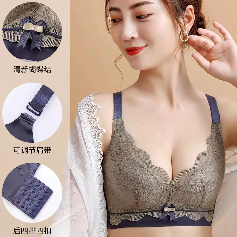 Underwear, latex supporting lace wireless bra