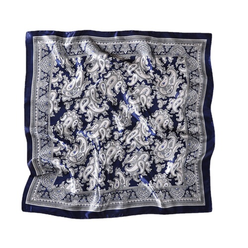 60x60cm Small Square Scarf Cross-border New Retro Sun Protection Silk Scarf Professional Versatile Head Scarf for Women Decorative Collar Scarf Hair Ties