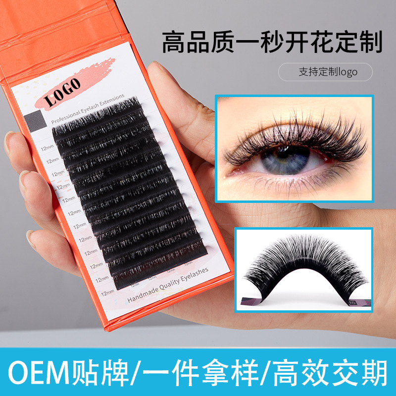 Fábrica de pestañas europeas y estadounidenses de una sola raíz suave densa falsa pestañas simulación natural de gran capacidad un segundo flores injerto pestañas