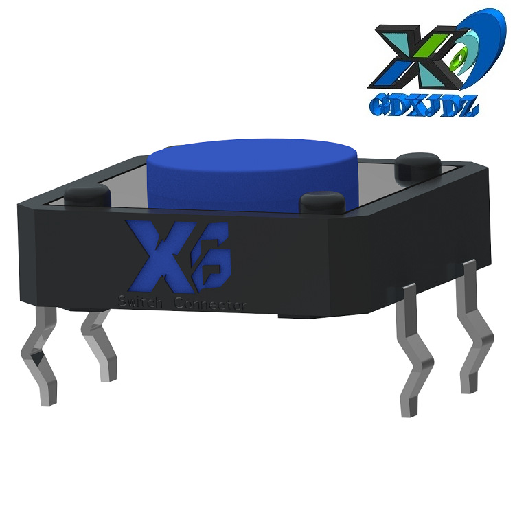 四脚立式开关方形12*12 圆头立式按键开关 轻触按键开关四脚12x12