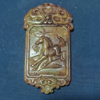 大量批发直播古玩杂项玉器仿古做旧岫玉玉牌子生肖马摆件包浆老气