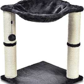 跨境供应一体式带窝猫抓柱蹭痒猫爬架带跳台逗猫玩具攀爬宠物猫