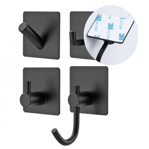 Cross-border Amazon 304 stainless steel single hook adhesive hook wall metal invisible creative hanger