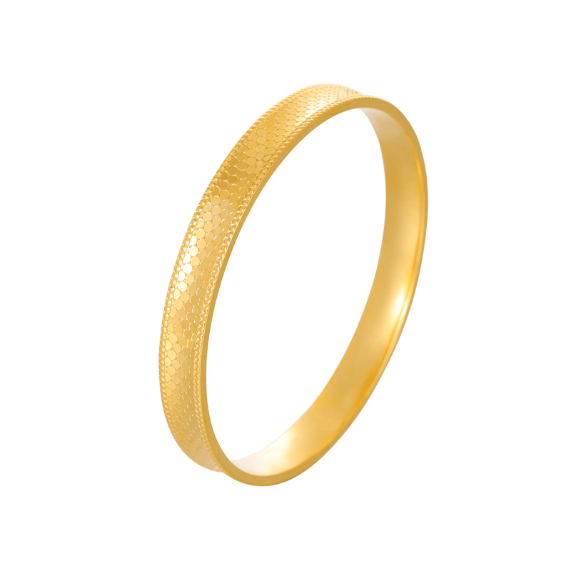 Pulsera de oro de arena brillante dragón de oro escala Polka Dot patrón hombres y mujeres multi-especificación estilo antiguo patrimonio artesanía pulsera de estilo nacional fábrica al por mayor