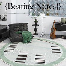 綠色圓形地毯歐式復古客廳卧室地毯梳妝台椅子降噪隔音防滑地墊