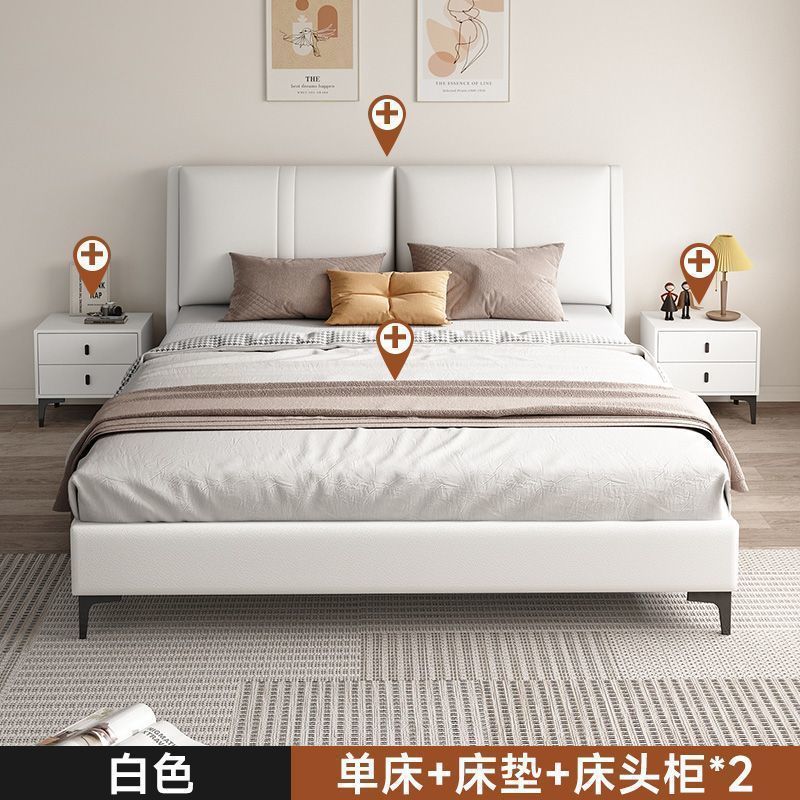 科技布实木床简约1.8米主卧经济型双人床软包家用1.5米单人床商贸|undefined