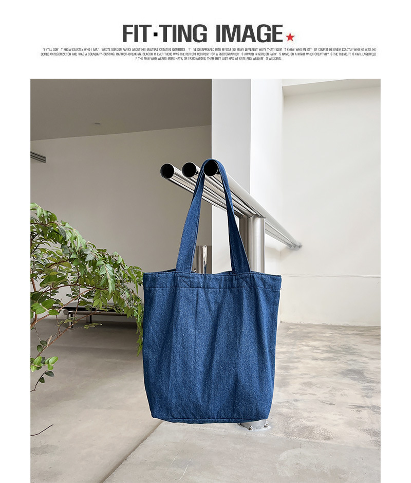 Women's Medium Denim Letter Basic Open Shoulder Bag display picture 10