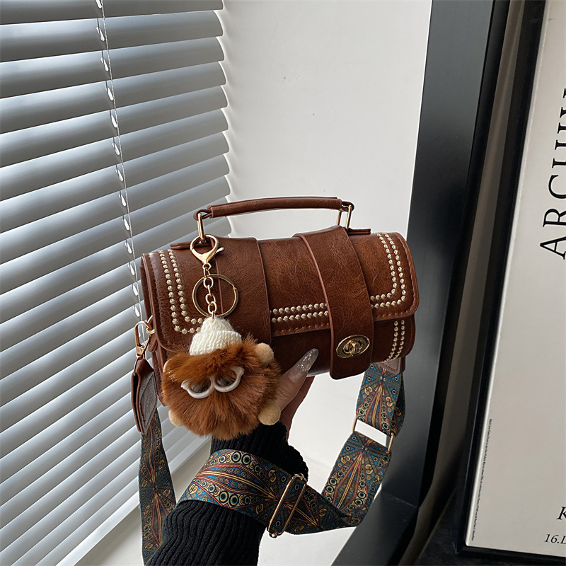 Women's Retro Boston Shoulder Bag, Stylish Cylindrical Handbag_voghion.com