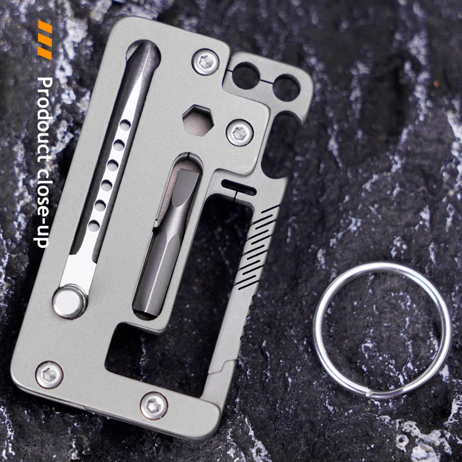 迷你多功能随身便捷小工具卡开快递小刀螺丝刀钥匙扣户外露营日常
