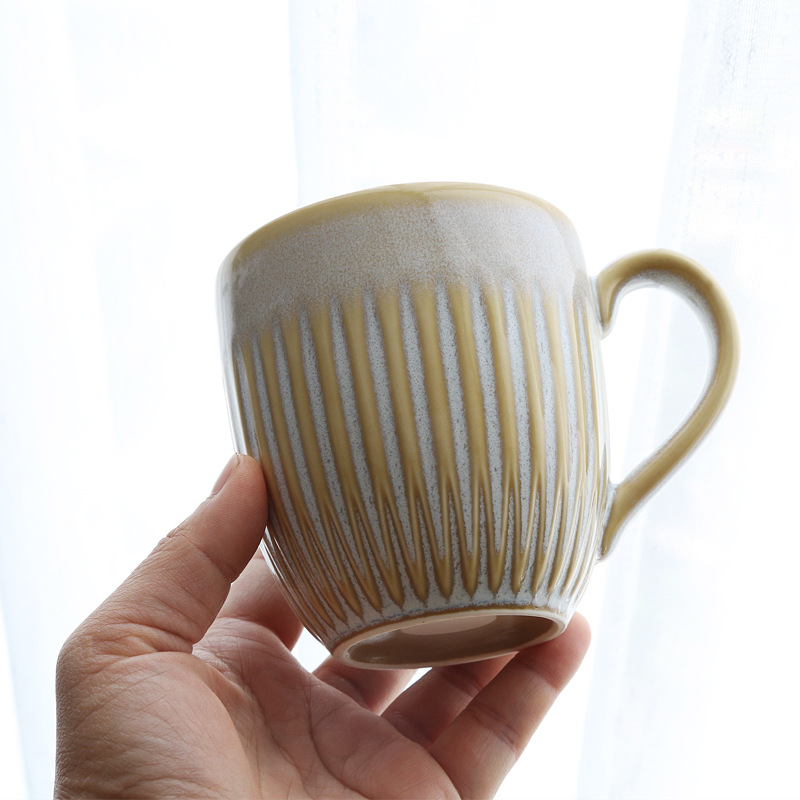 LZ marca horno amarillo cerámica taza de café agua actividad comunitaria logotipo personalizado escuela regalo vacaciones