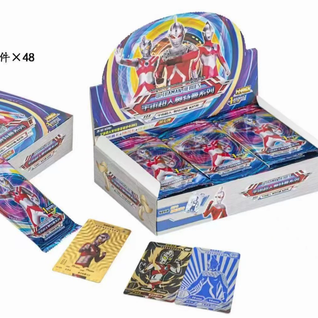 Коллекционные карточки Ультрамен оптом: редкие золотые карты, карточки в слепых коробках, полная звездная коллекция, флеш-карты, игрушки, мини-карточки с героями мультфильмов, целая коробка.