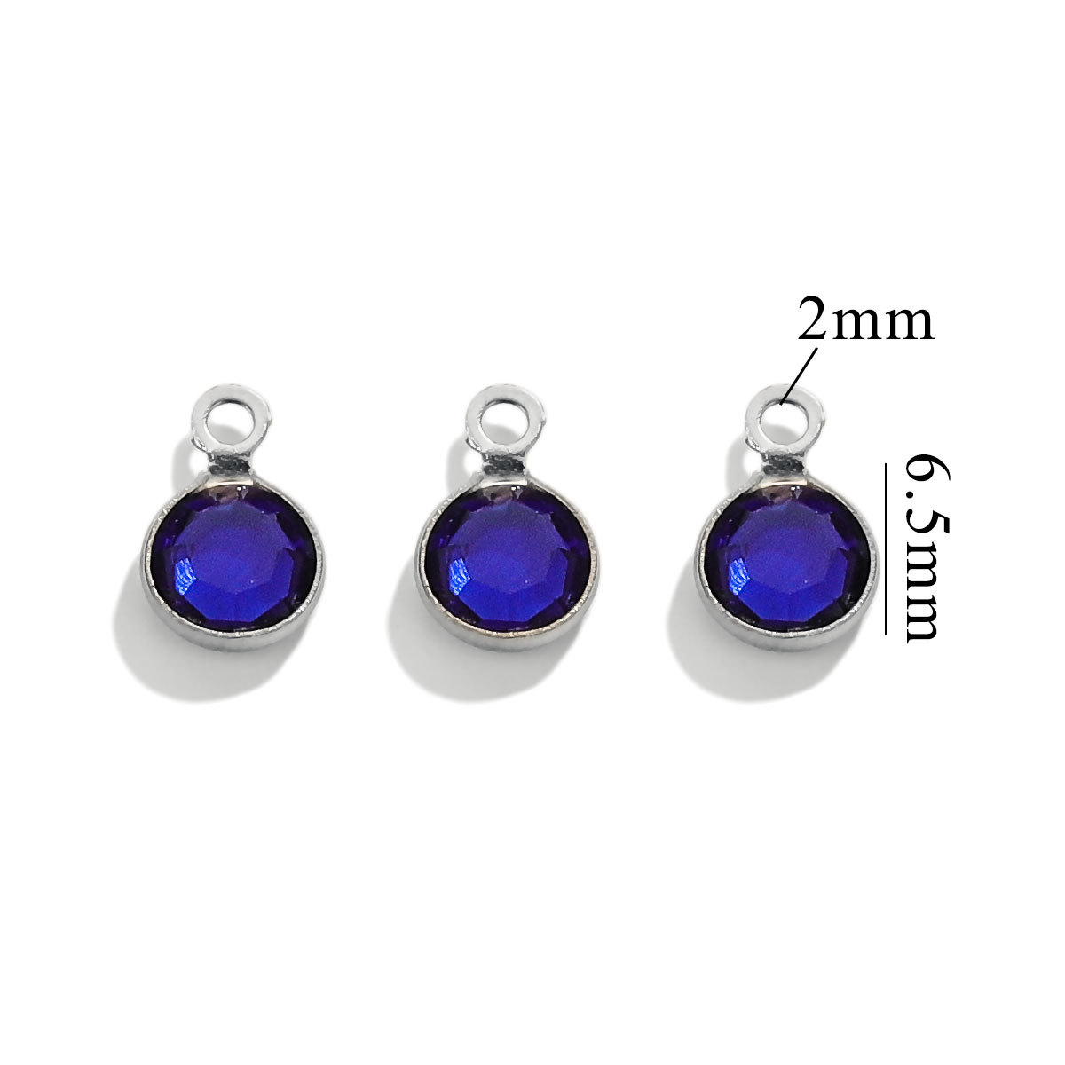 Accesorios redondos de acero inoxidable de color simple conector de cristal DIY joyería cadena collar de pulsera redonda