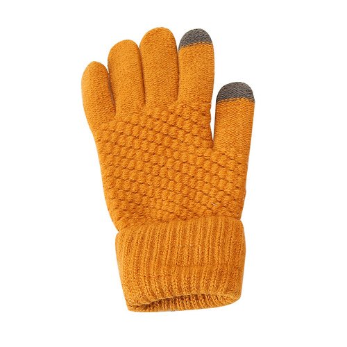 Touchscreen Glove Winter Women Fleece Lined Thick Cotton Warm Anti-Cold Riding Knit Pineapple Pattern Gloves Autumn Winter Men