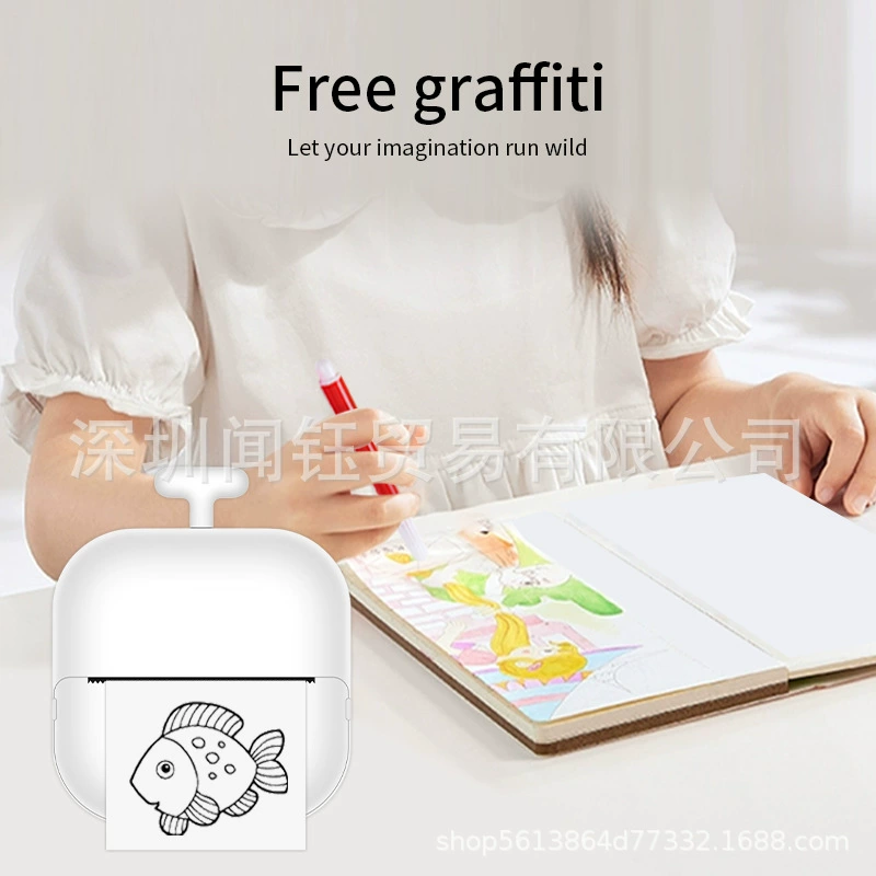 Handheld wireless printer, pocket small photo for students, bluetooth
