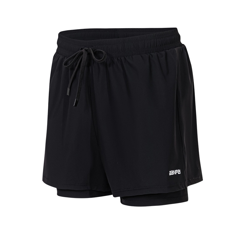 Banfei Quick-Drying Breathable Fake Two-Piece Sports Shorts Men's Anti-Embarrassment Swimming Trunks Boxer Briefs Summer Beach Pants