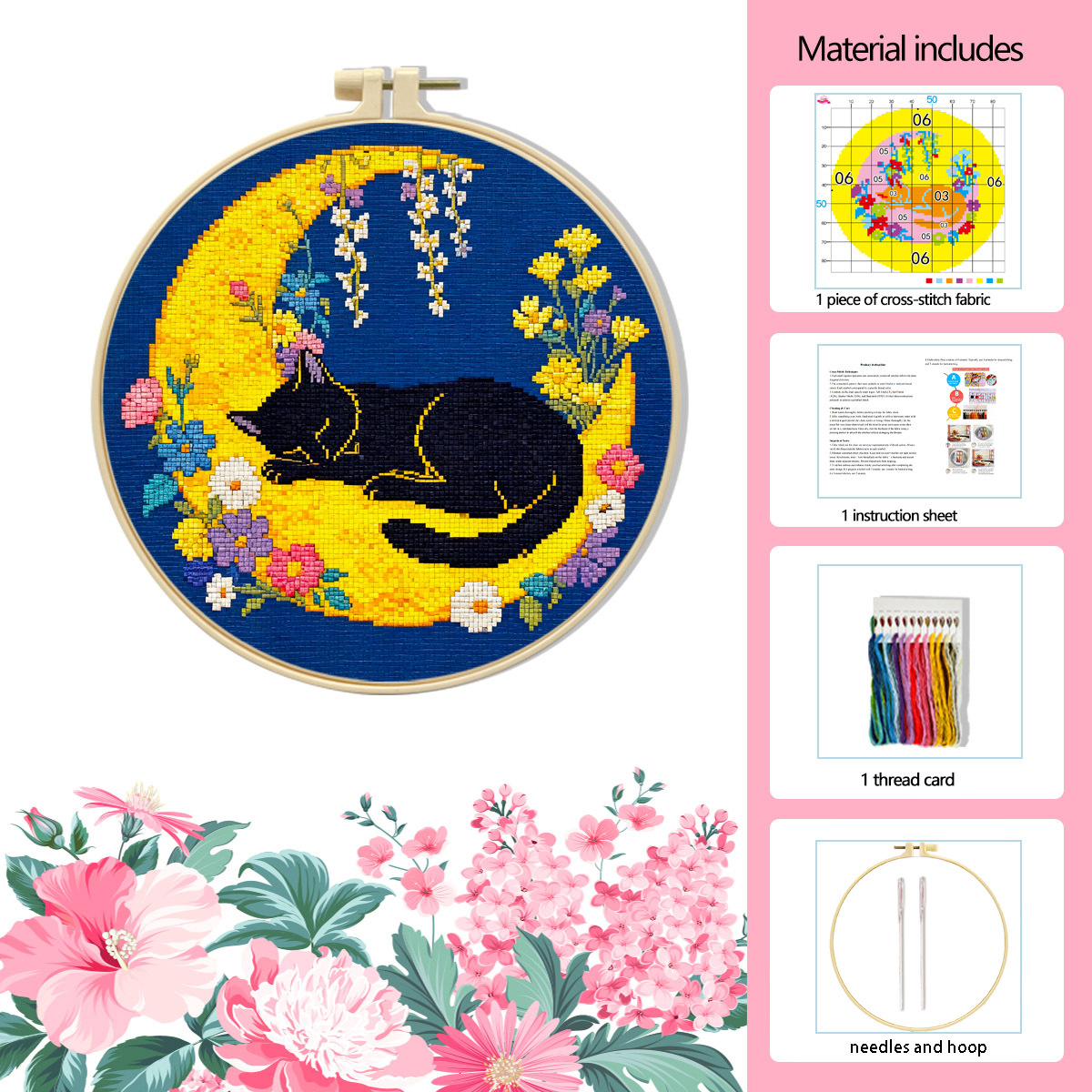 Gato dormido - paquete de materiales + bolsas de cocina