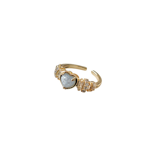 Japanese and Korean ins micro-encrusted zircon ring for women niche high-end index finger ring opening adjustable internet celebrity temperament ring