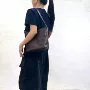 单肩头层通勤真皮托特包
