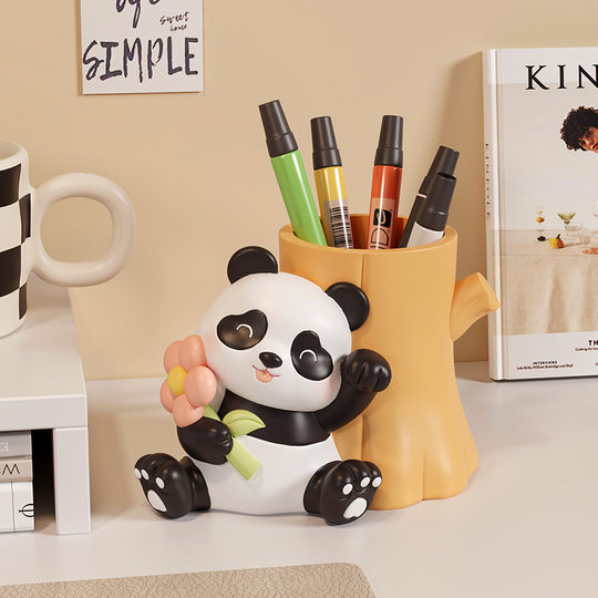 Pen Craft Cute Healing Factory Hot Mining Panda Cartoon Desktop Resin Panda Small Decompression Ornaments