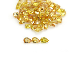Factory spot direct supply water drop cut surface bare stone jewelry inlaid with stone Sri Lanka natural yellow sapphire