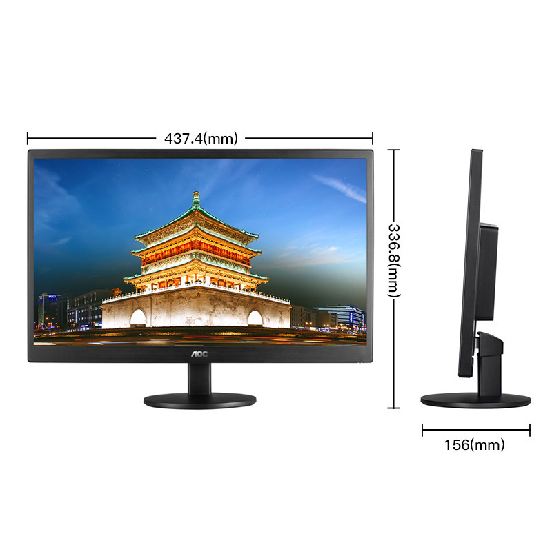 节能英寸185SWAOC70边框显示器E9液晶电脑黑色N5窄办公LED背光