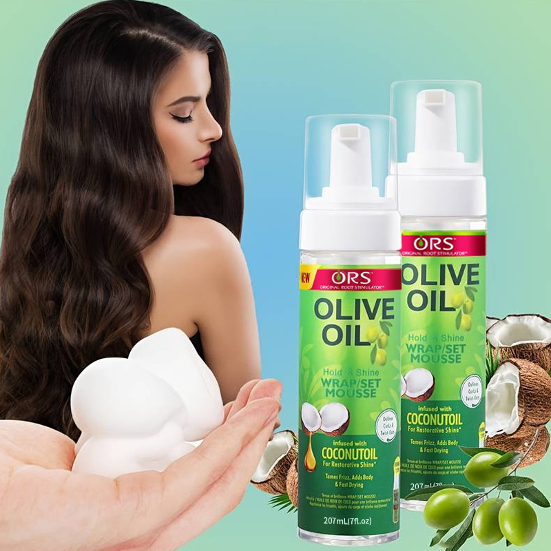 Mousse de estilo transfronterizo Olive Oil ORS Shaping spray para el cabello mousse de espuma de goma seca esponjosa
