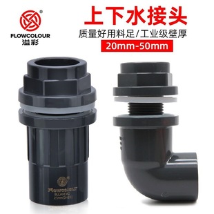 Overflow Aquarium Elbow Upper and Lower Water Joint Bottom Filter Overflow Aquarium Piercing Plate Perforated Plastic Inlet and Outlet Pipe Fittings
