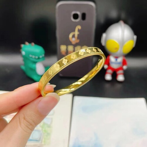Classic four-leaf clover bracelet brass gold-plated closed ring lucky four-leaf clover bracelet women's jewelry gift