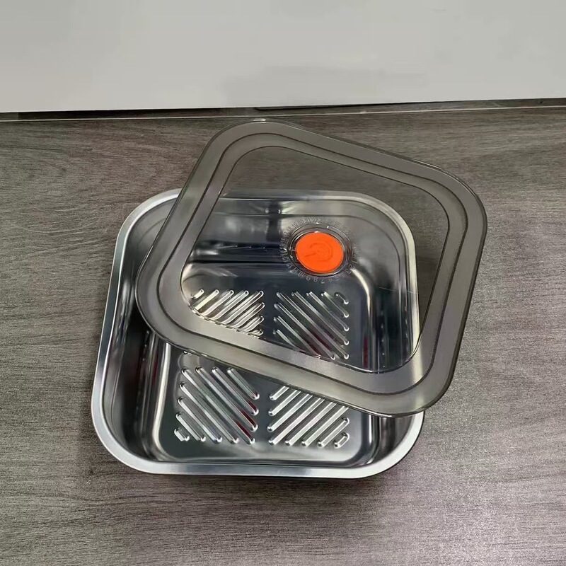 食品グレードのステンレス鋼の鮮度保持ボックスポータブル蓋冷蔵庫収納ボックス密封されたフルーツ弁当箱屋外高温耐性|undefined