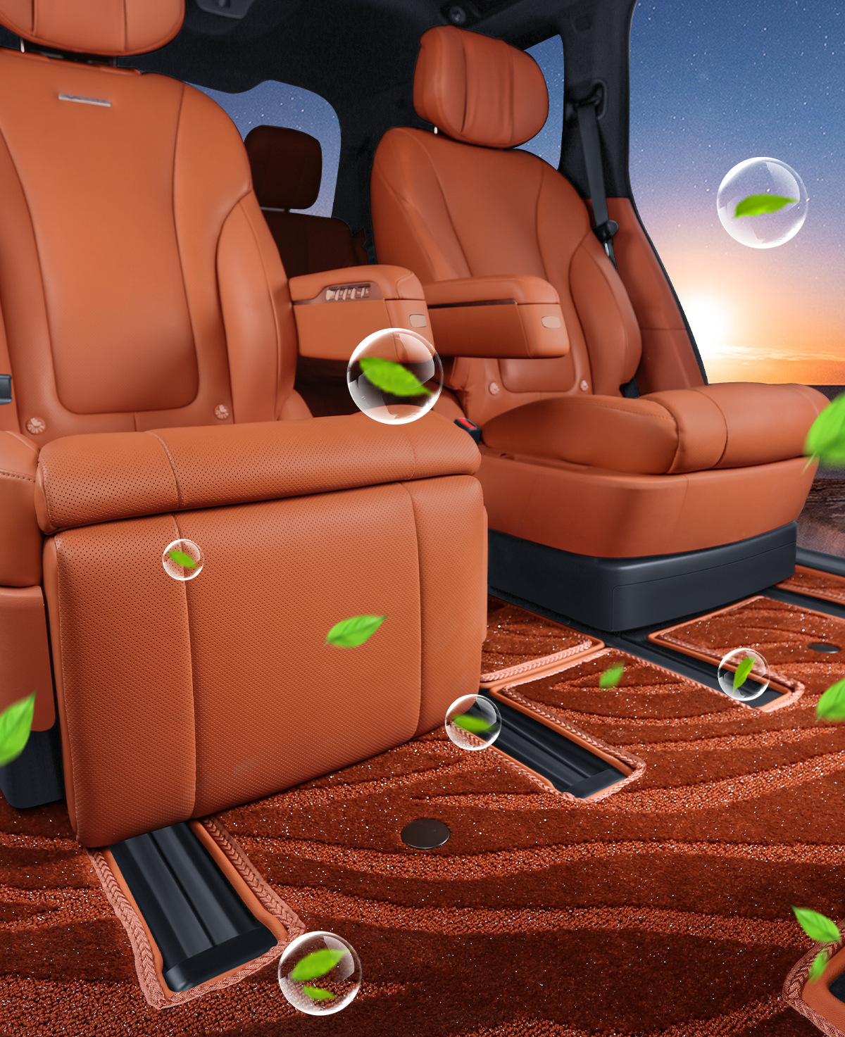 Car floor mats for AITO M9, TPE, double layer