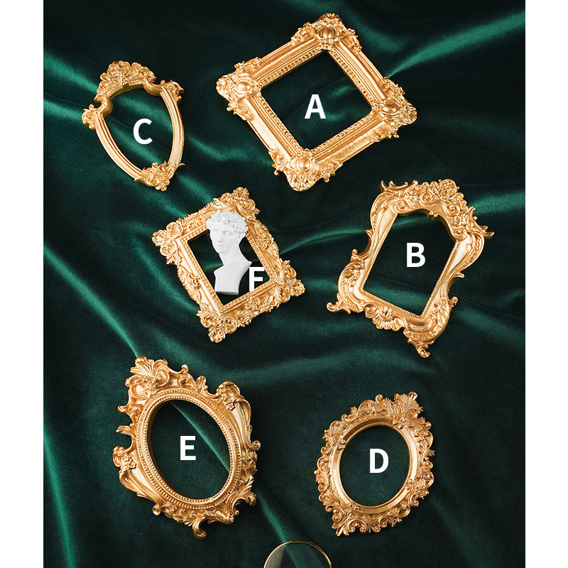 Decorative Frame White Gold Black Gold-Edged Photography Props Guimei Peripheral Nordic Ins-Style Accessories Shooting Props