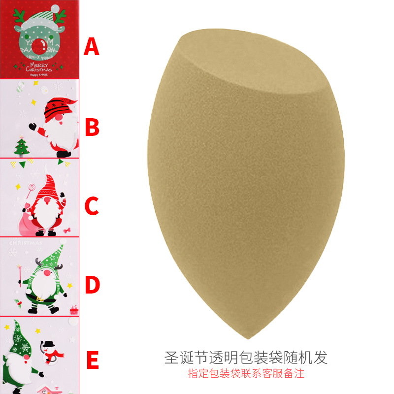 Zhuolya nueva Navidad belleza huevo maquillaje acabado esponja sin polvo super suave maquillaje huevo gota de agua soplo de polvo