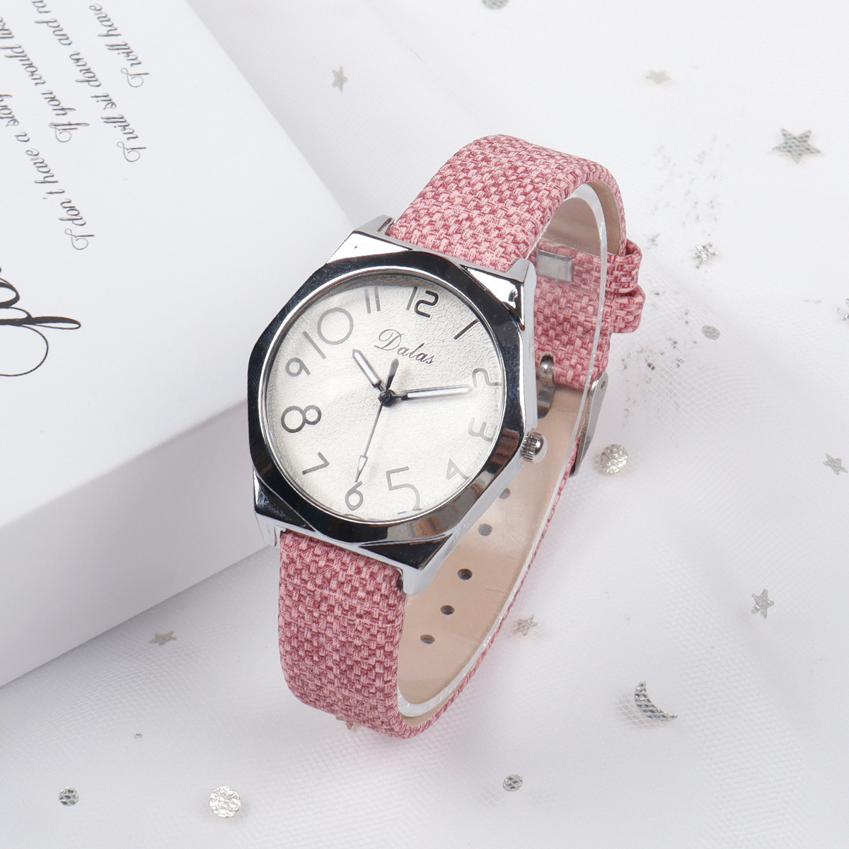 Orologio casual con cinturino in tela traspirante, stile Harajuku per studenti, ragazza carina, cuore, artistico, piccolo, fresco, semplice, orologio al quarzo_voghion.com