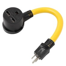 美標電源線3插頭轉3母插座純銅延長線廠家直銷ETL美規5-15P6-30R