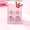 Children's ear clips, cartoon school earrings for princess, accessory, no pierced ears, Birthday gift, wholesale