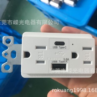 U.S. Standard Wiring Wall Charger A Port C Port Fast Charging Type C Charger U.S. Standard TR with Protection Door