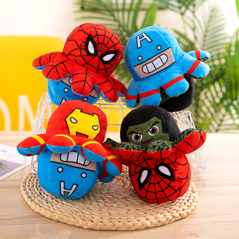 Flip octopus Bobbi Marvel Avengers United Iron Man Captain America Hulk Spider-Man plush toy doll