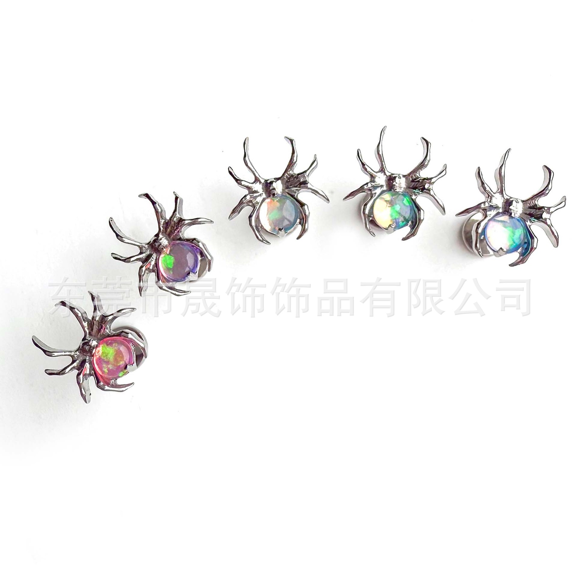 F136 Titanium Alloy 果冻欧珀蜘蛛 Ear Stud Helix Cartilage Stud G23 Implant Grade Titanium Labret Stud Piercing Jewelry