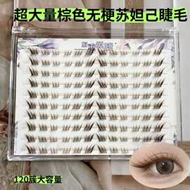 超大量粘胶款棕色无梗苏妲己假睫毛狐狸眼斜飞拉长眼尾自然百搭