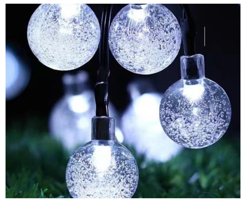Especial transfronterizo para cadena de luz solar, luz de color de día de Navidad, luz led, bola de burbujas, luz de decoración de campamento al aire libre al por mayor