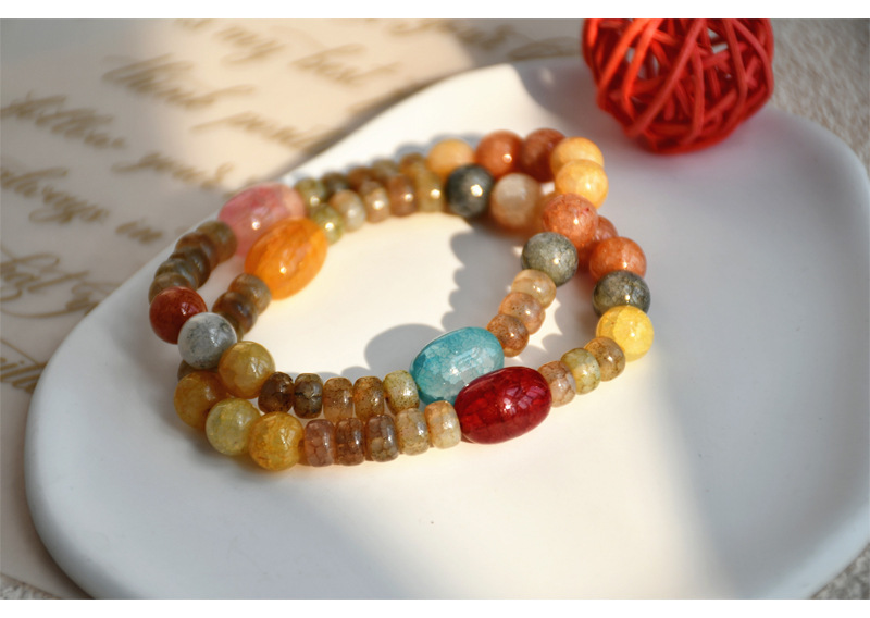 Chinoiserie Geometric Artificial Crystal Handmade Unisex Bracelets 1 Piece