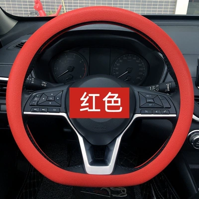 Cover for Men and Women, Steering wheel cover - red-leather-texture-thin-round-d-universal-universal-size-36-40