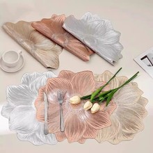 荷花防烫隔热垫创意防滑装饰盘垫PVC餐垫花瓶垫酒店家用可水洗垫