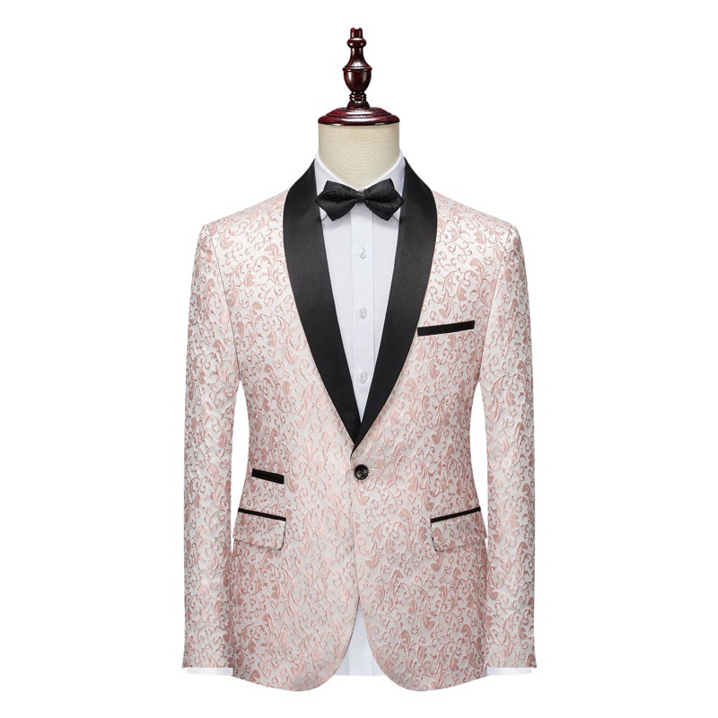 Cross-Border Suit Clothing Factory Men's Jacquard Suit Suit Men's Formal Fashion Business Dress Stage Performance 5 Colors