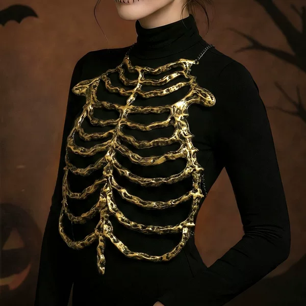 Cross-Border New Product Halloween Skeleton Hollow-Out Skeleton Cosplay Skeleton Performance Party Costume Props