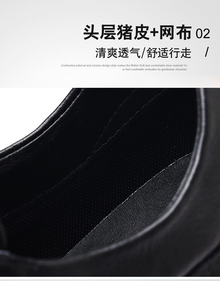 Giày sneaker nam da bò lớp đầu, đế xốp nhẹ, gót 3,5 cm — màu đen chi tiết 10