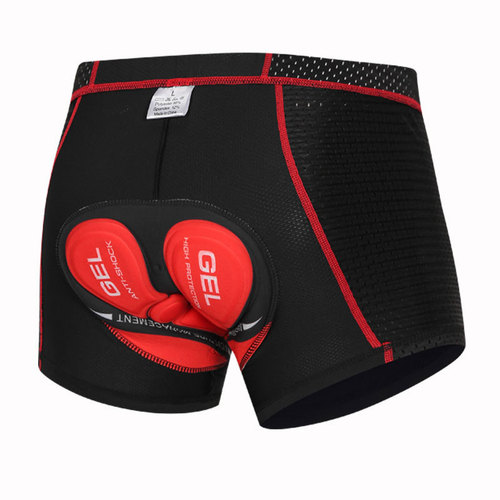 Amazon Men's Cycling Underwear Printed Thick Silicone Seat Pad Breathable High-Elastic Bicycle Shorts